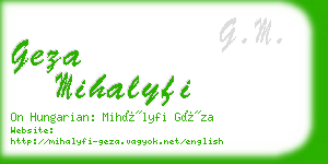 geza mihalyfi business card